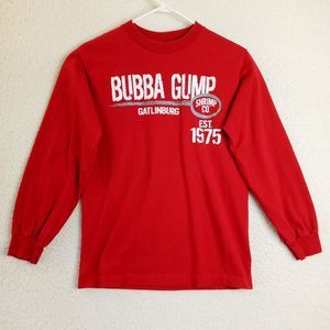 Bubba Gump Shrimp Shirt Adult Small Long Sleeve Cotton Red‎